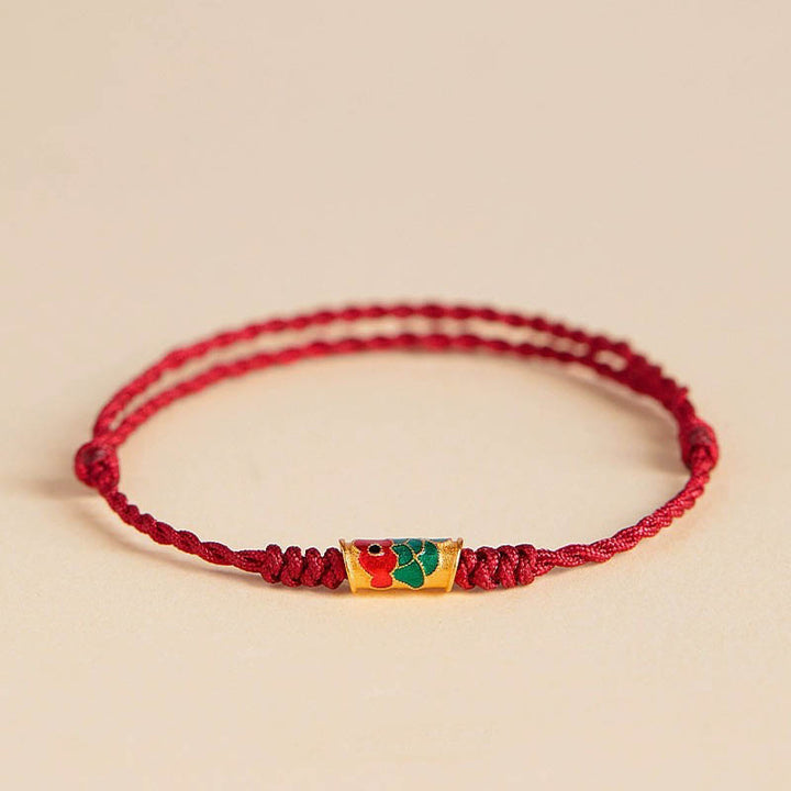 Buddha Stones Handcrafted Koi Fish Wealth Prosperity Braided Rope Bracelet - Red(Wrist Circumference 14-15.5cm) - Simple Version - image 10