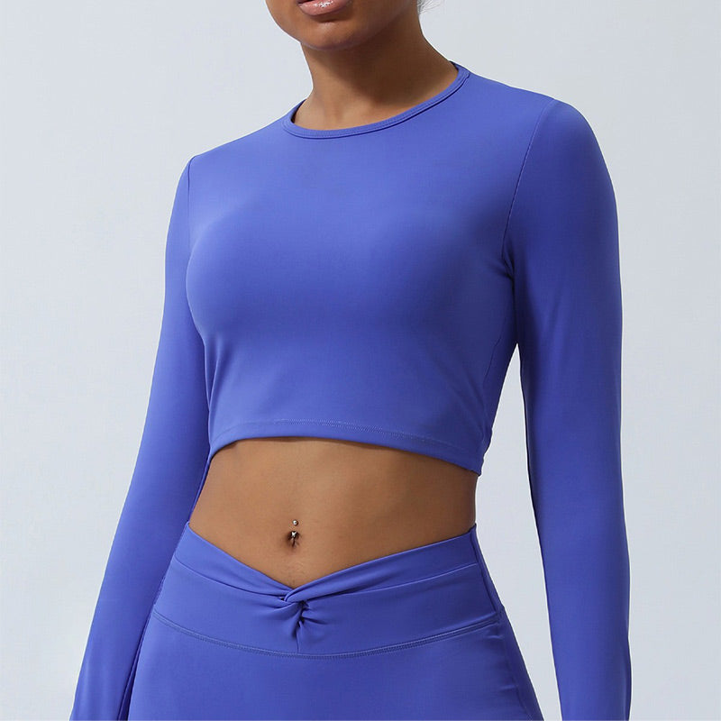 Buddha Stones Women Workout Long Sleeve Crisscross Backless Top Tee Leggings Sports Fitness Yoga Outfit - image 4