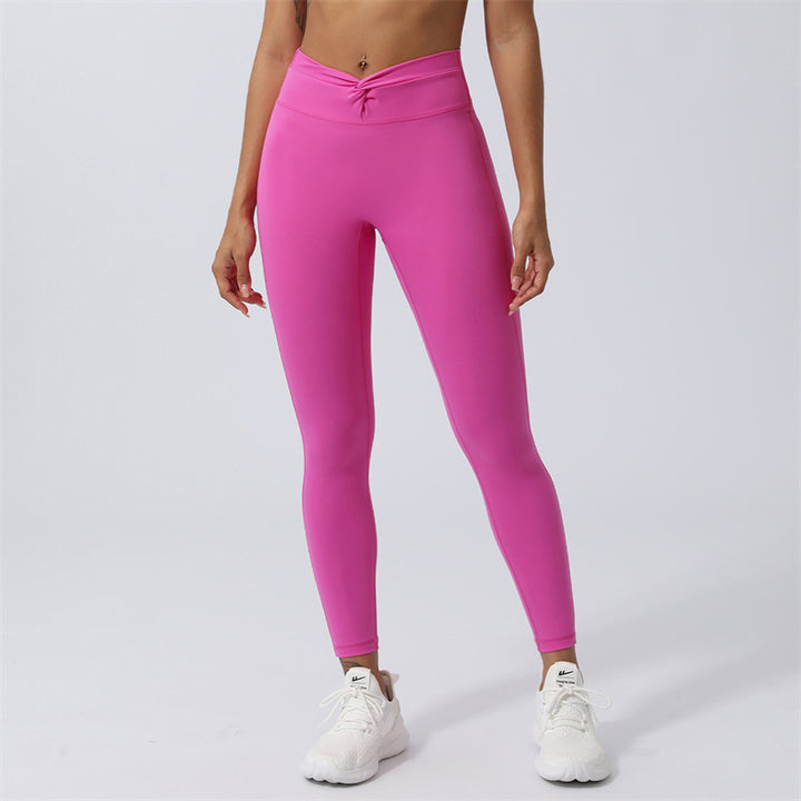 Buddha Stones Women Workout Long Sleeve Crisscross Backless Top Tee Leggings Sports Fitness Yoga Outfit - Pants - Pink - US8-10，UK/AU12-14，EU40-42 (XL) - image 38