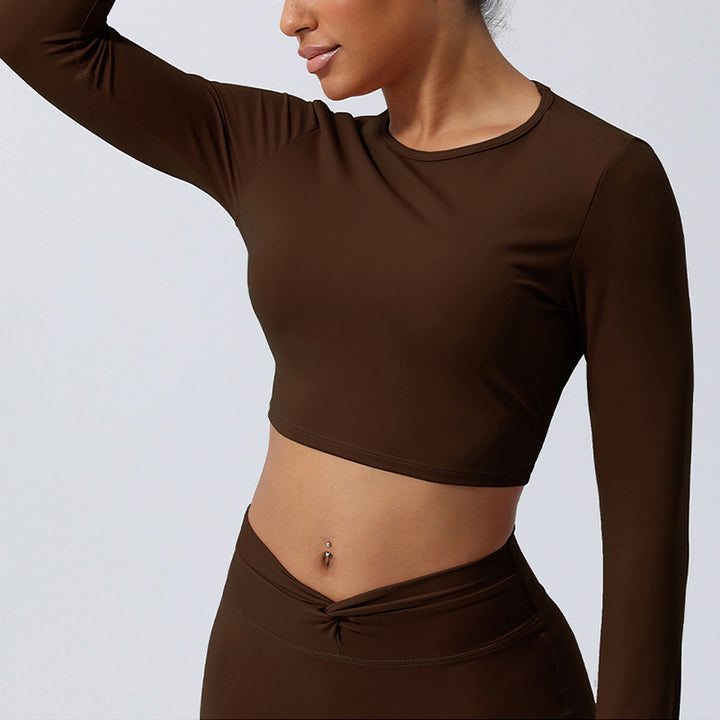 Buddha Stones Women Workout Long Sleeve Crisscross Backless Top Tee Leggings Sports Fitness Yoga Outfit - image 25