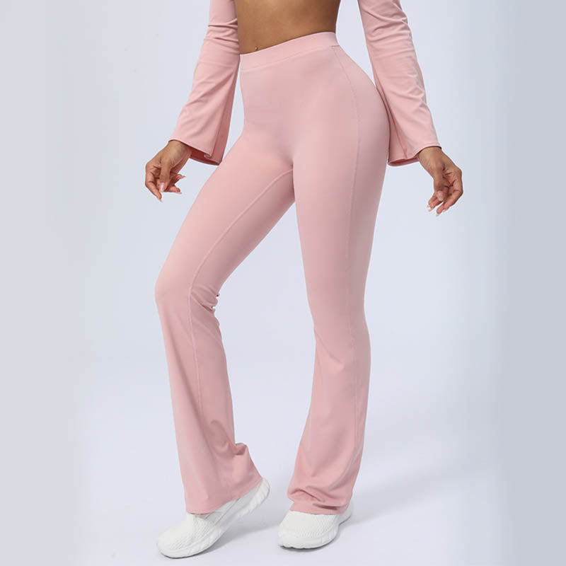 Buddha Stones Long Sleeve Backless Strap Top Bra Flare Pants Fitness Yoga Outfit - image 35