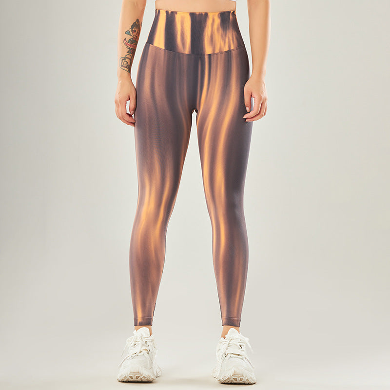 Buddha Stones Seamless Tie Dye Print Pants Sports High Waist Leggings Women's Yoga Pants - image 1