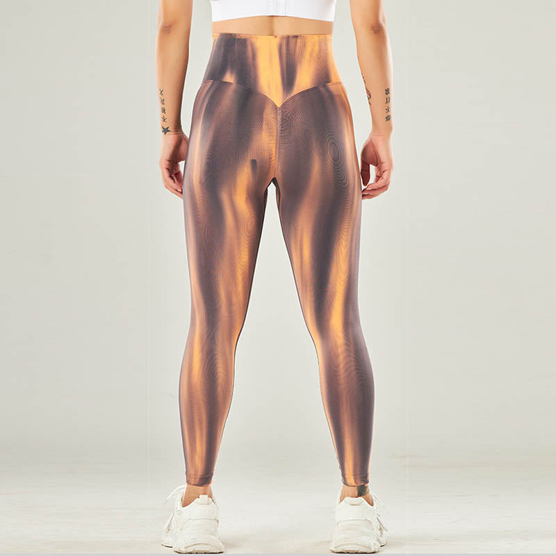 Buddha Stones Seamless Tie Dye Print Pants Sports High Waist Leggings Women's Yoga Pants - image 3