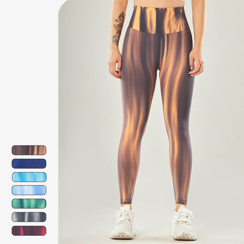 Buddha Stones Seamless Tie Dye Print Pants Sports High Waist Leggings Women's Yoga Pants - image 4