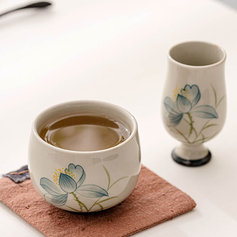 Buddha Stones Hand Painted Lotus Flower Ceramic Teacup Kung Fu Tea Cup - image 14