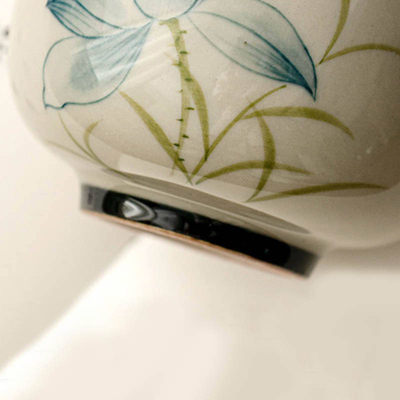 Buddha Stones Hand Painted Lotus Flower Ceramic Teacup Kung Fu Tea Cup - image 6