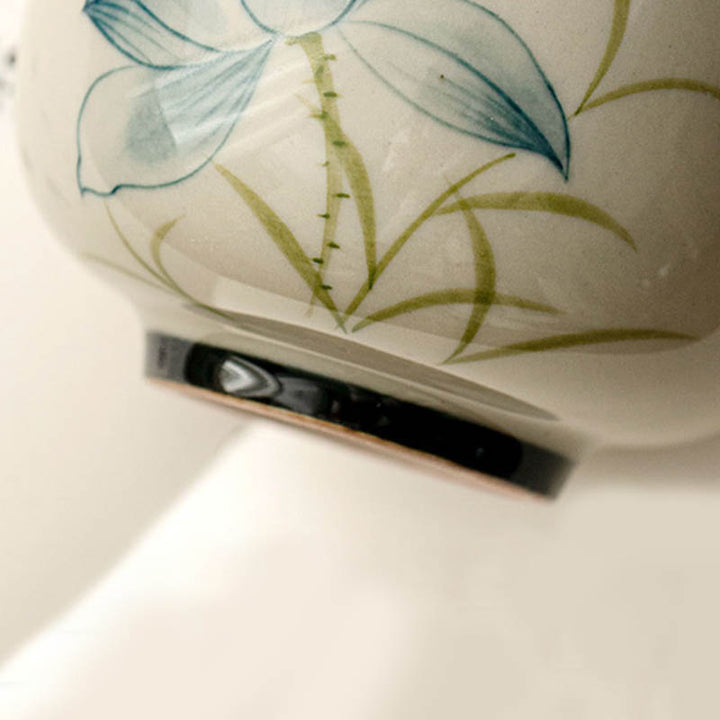 Buddha Stones Hand Painted Lotus Flower Ceramic Teacup Kung Fu Tea Cup - image 6