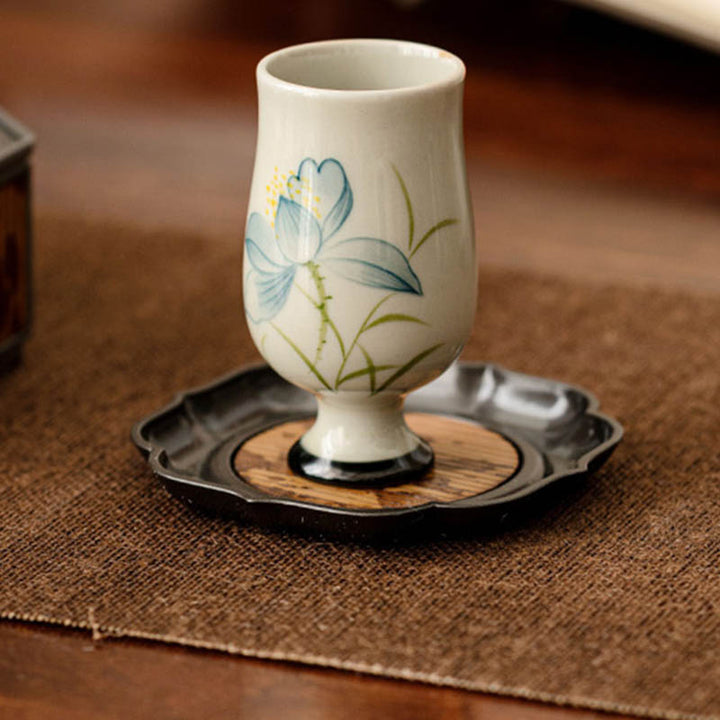 Buddha Stones Hand Painted Lotus Flower Ceramic Teacup Kung Fu Tea Cup - image 10