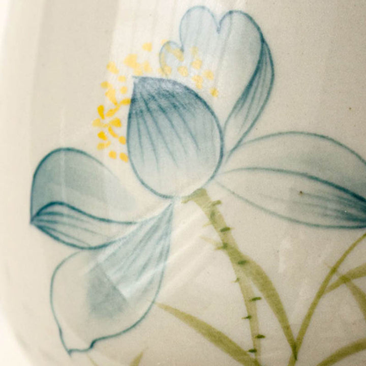 Buddha Stones Hand Painted Lotus Flower Ceramic Teacup Kung Fu Tea Cup - image 5