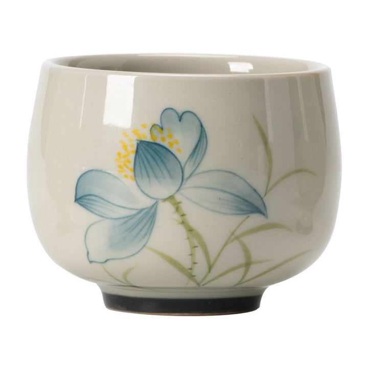 Buddha Stones Hand Painted Lotus Flower Ceramic Teacup Kung Fu Tea Cup - image 7