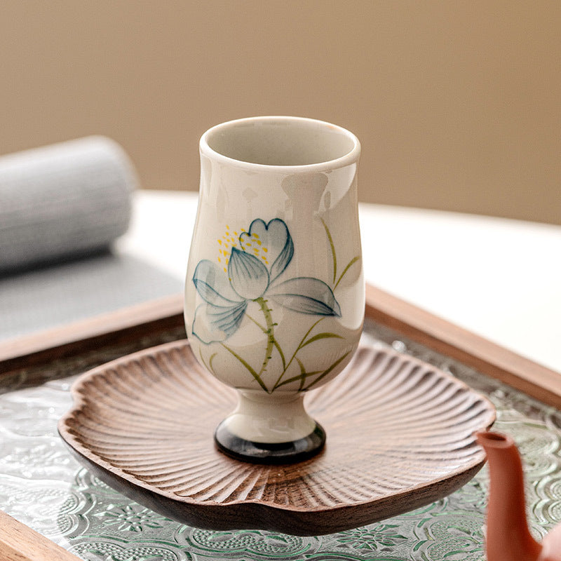 Buddha Stones Hand Painted Lotus Flower Ceramic Teacup Kung Fu Tea Cup - image 12