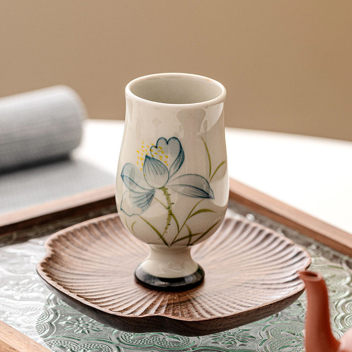 Buddha Stones Hand Painted Lotus Flower Ceramic Teacup Kung Fu Tea Cup - image 12