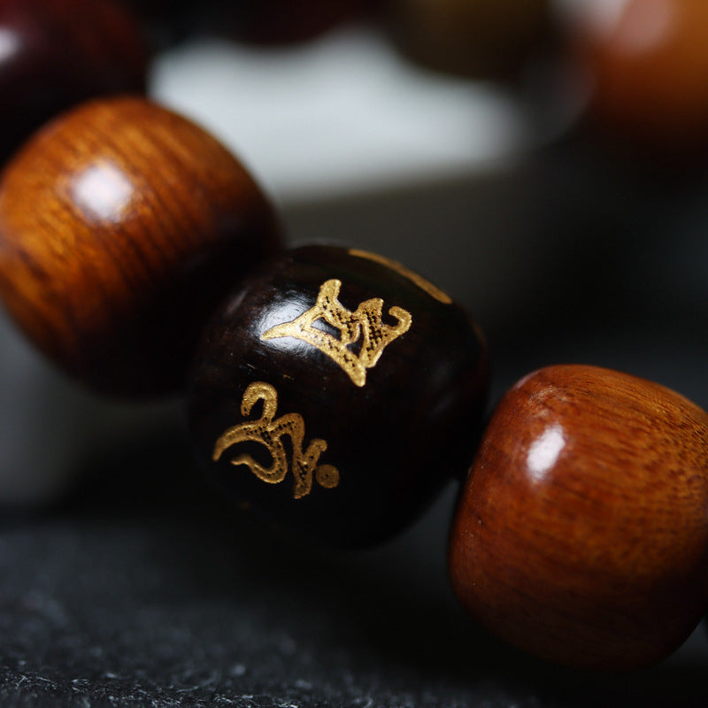 Buddha Stones Tibet Various Wood Om Mani Padme Hum Purity Bracelet - image 4
