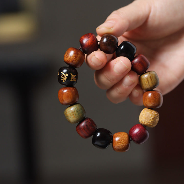 Buddha Stones Tibet Various Wood Om Mani Padme Hum Purity Bracelet - image 3