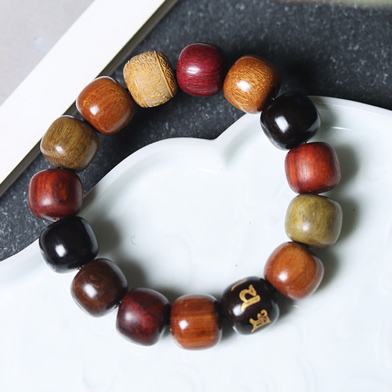 Buddha Stones Tibet Various Wood Om Mani Padme Hum Purity Bracelet - image 2