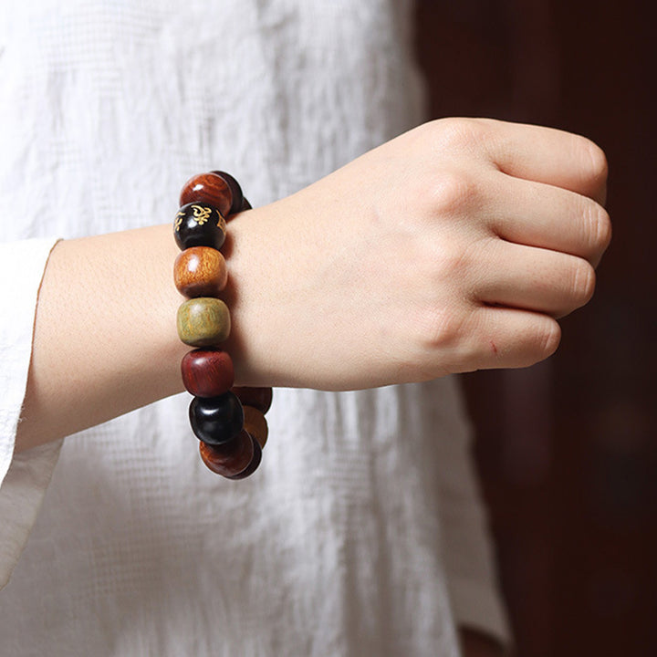 Buddha Stones Tibet Various Wood Om Mani Padme Hum Purity Bracelet - image 8