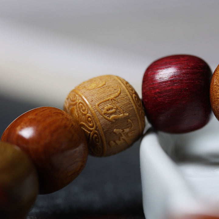 Buddha Stones Tibet Various Wood Om Mani Padme Hum Purity Bracelet - image 5
