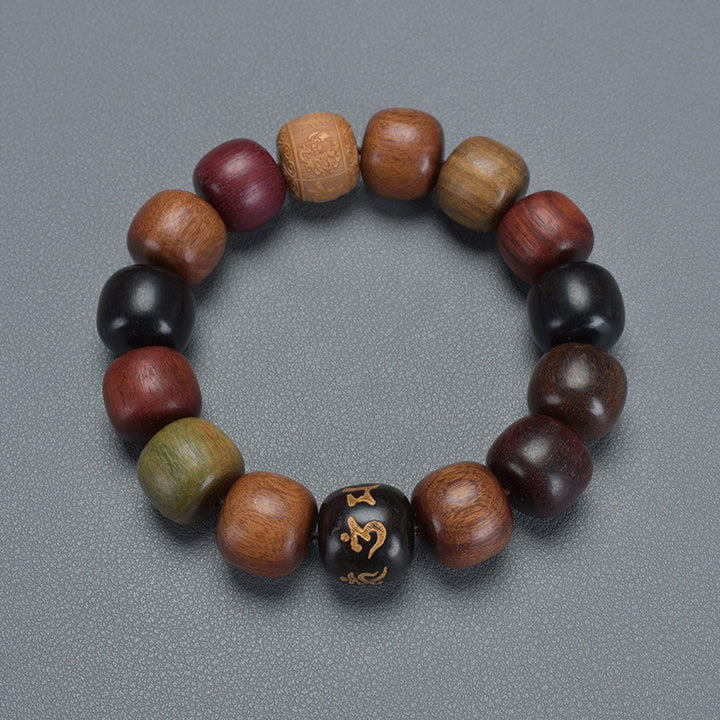 Buddha Stones Tibet Various Wood Om Mani Padme Hum Purity Bracelet - image 6