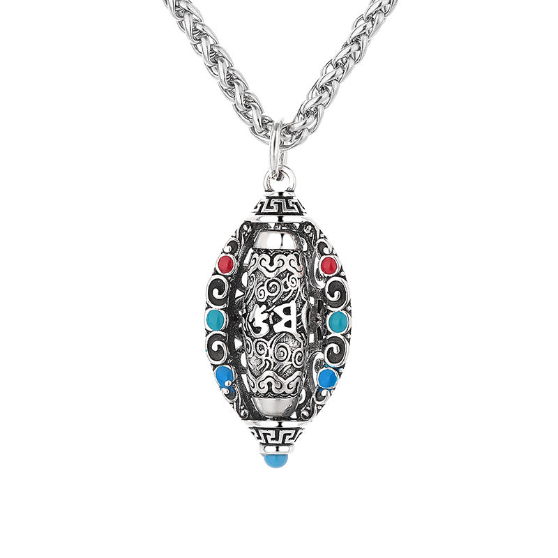Buddha Stones Tibetan Om Mani Padme Hum Purity Rotatable Necklace Pendant - image 3