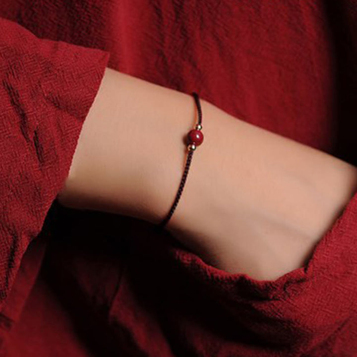 Buddha Stones 14K Gold Plated Natural Cinnabar Blessing String Braided Bracelet - Brown(Wrist Circumference 14-15.5cm) - One Cinnabar Bead - image 15