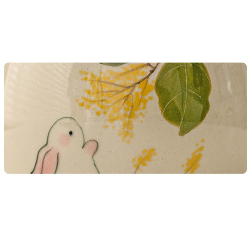 Buddha Stones Hand Painted Small Osmanthus Rabbit Ceramic Teacup Kung Fu Tea Cup 40ml - image 7