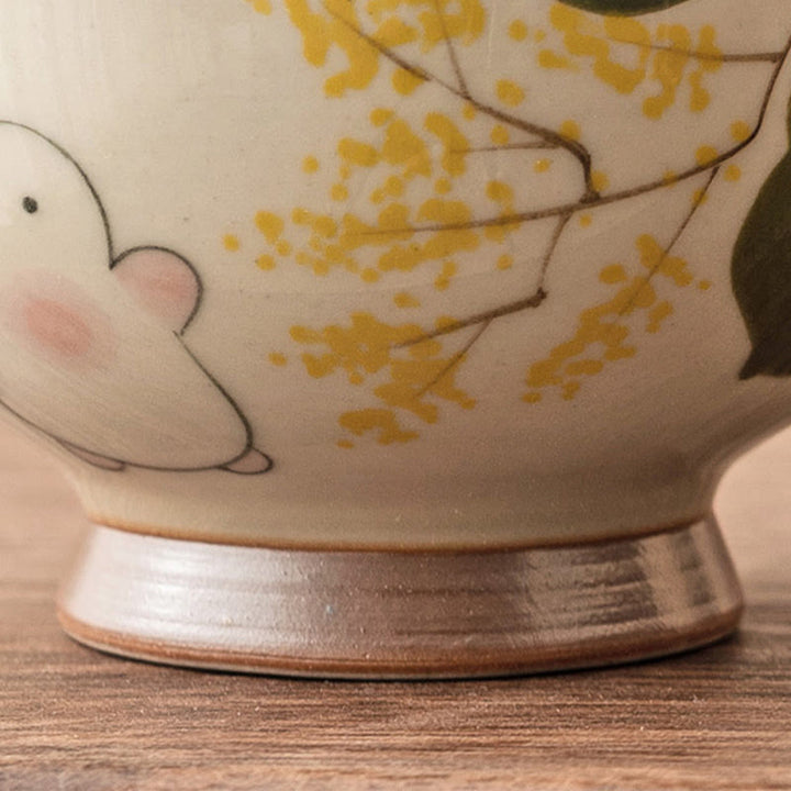 Buddha Stones Hand Painted Small Osmanthus Rabbit Ceramic Teacup Kung Fu Tea Cup 40ml - image 6