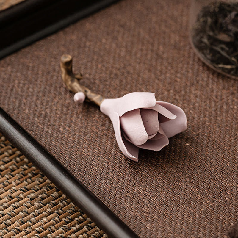 Buddha Stones Gardenia Flower Pattern Ceramic Healing Incense Burner Decoration - image 13
