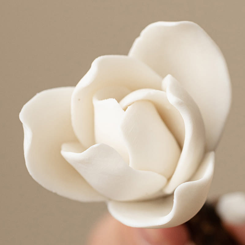 Buddha Stones Gardenia Flower Pattern Ceramic Healing Incense Burner Decoration - image 3