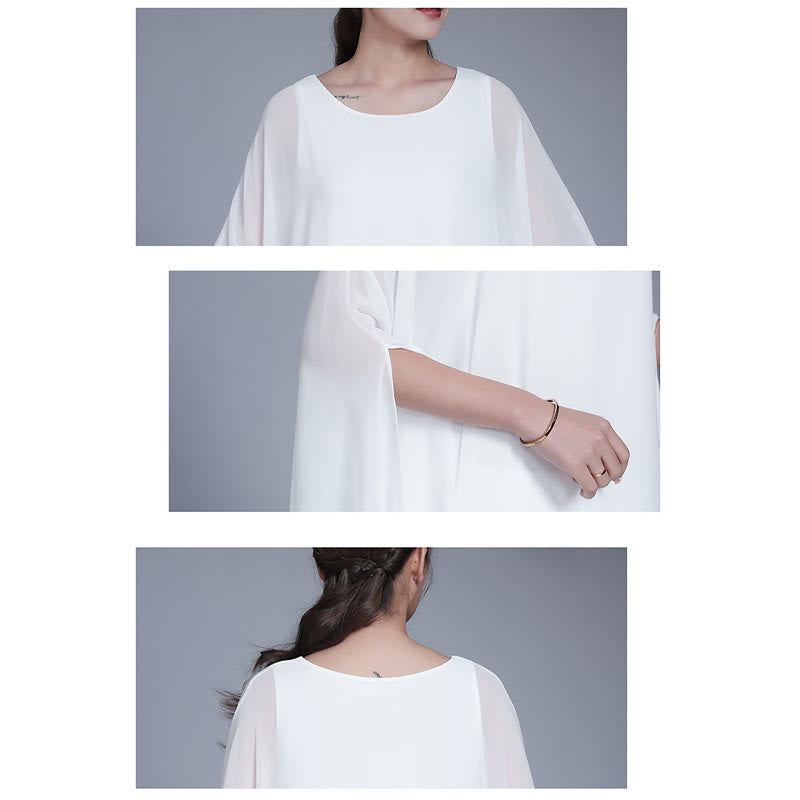 Buddha Stones Simple Pattern Midi Dress Wide Leg Pants Meditation Spiritual Zen Practice Yoga Dance Clothing - image 8