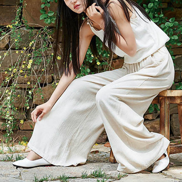 Buddha Stones Plain Wide Leg Pants Dance Women's Yoga Pants With Pockets - image 6