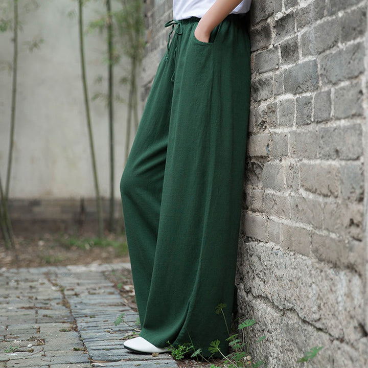 Buddha Stones Plain Wide Leg Pants Dance Women's Yoga Pants With Pockets - image 56