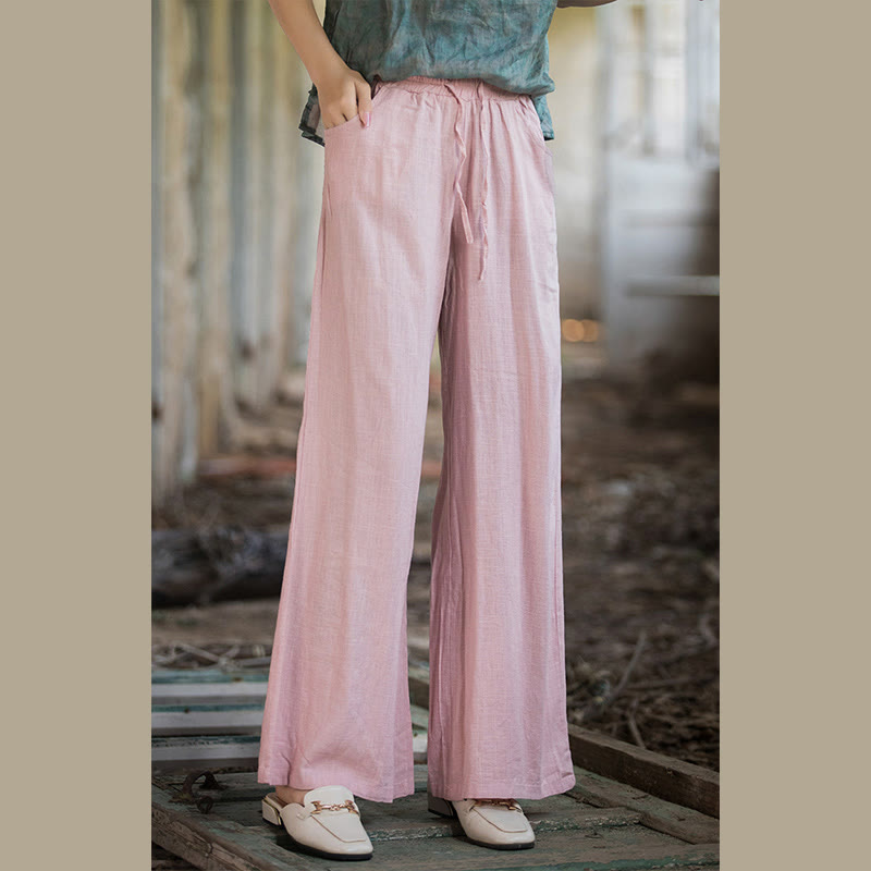 Buddha Stones Plain Wide Leg Pants Dance Women's Yoga Pants With Pockets - image 61