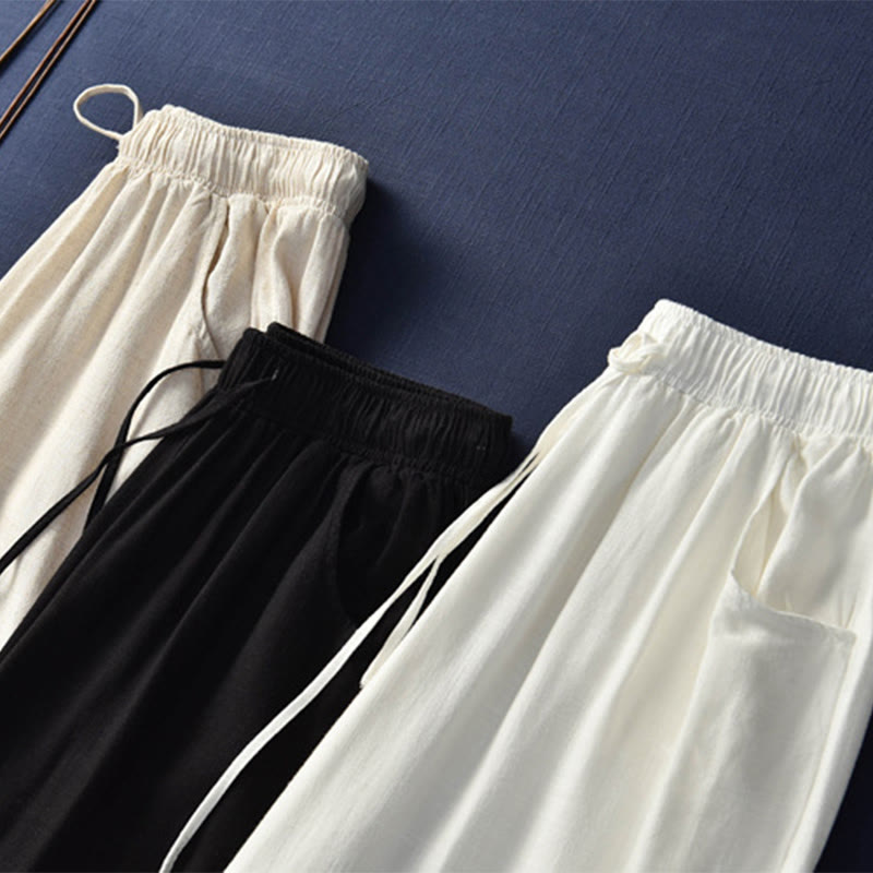 Buddha Stones Plain Wide Leg Pants Dance Women's Yoga Pants With Pockets - image 68