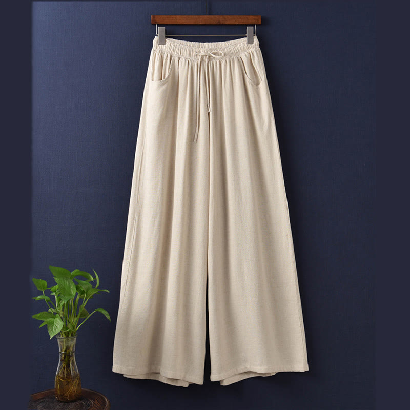 Buddha Stones Plain Wide Leg Pants Dance Women's Yoga Pants With Pockets - image 12