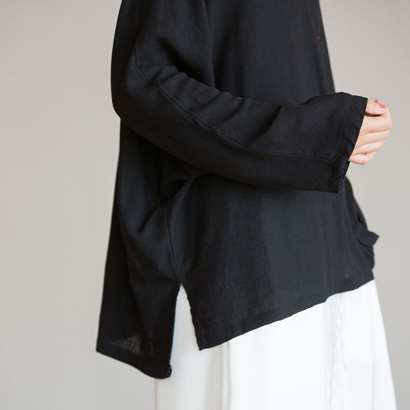 Buddha Stones V-Neck Blouse Women Shirt Long Sleeve Top Chinese Hanfu Style Clothing - image 17