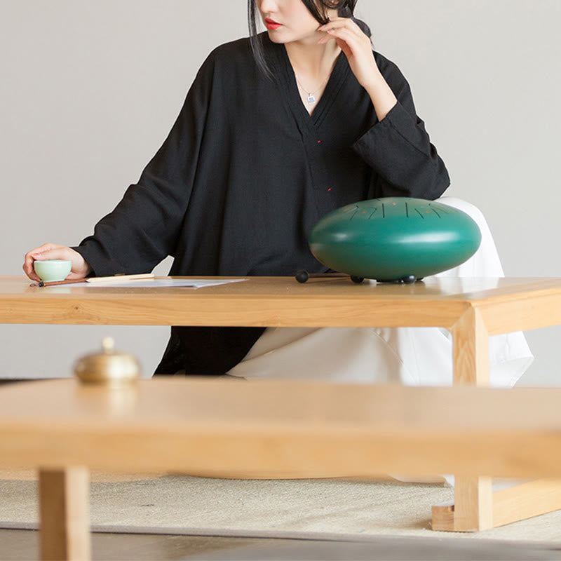 Buddha Stones V-Neck Blouse Women Shirt Long Sleeve Top Chinese Hanfu Style Clothing - image 20