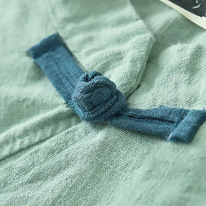 Buddha Stones Ramie Linen Loose Blouse Women Long Sleeve Shirt Chinese Hanfu Top - image 6