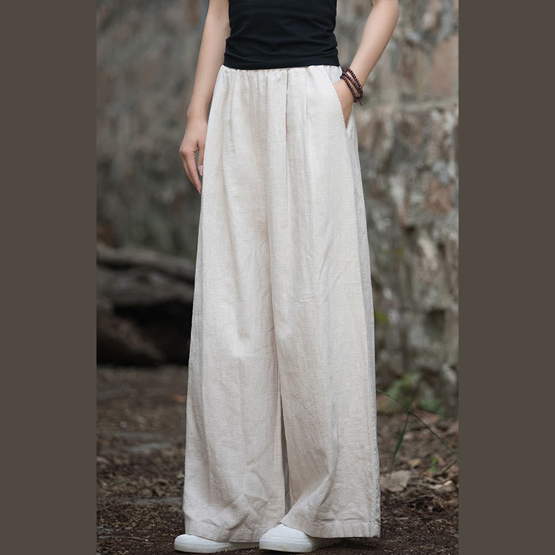 Buddha Stones Retro Wide Leg Pants Casual Women's Yoga Pants With Pockets - image 11