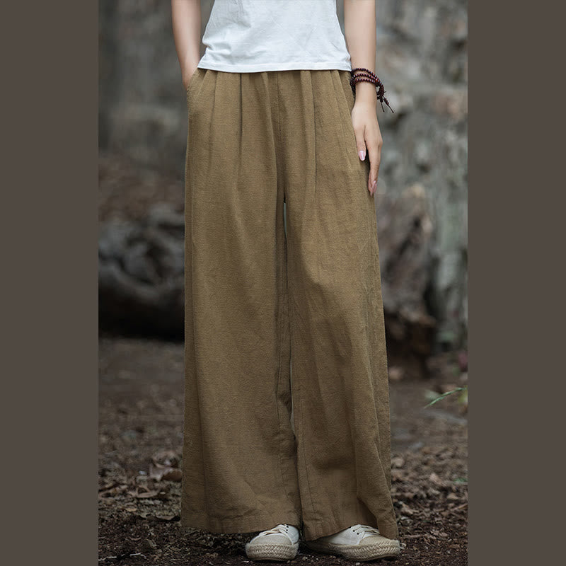 Buddha Stones Retro Wide Leg Pants Casual Women's Yoga Pants With Pockets - image 29