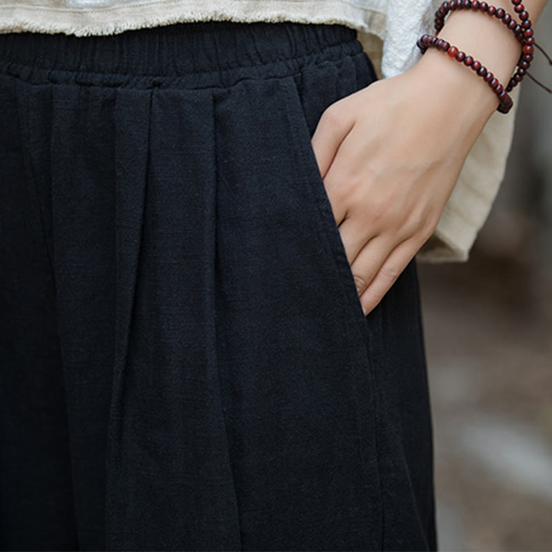 Buddha Stones Retro Wide Leg Pants Casual Women's Yoga Pants With Pockets - image 23