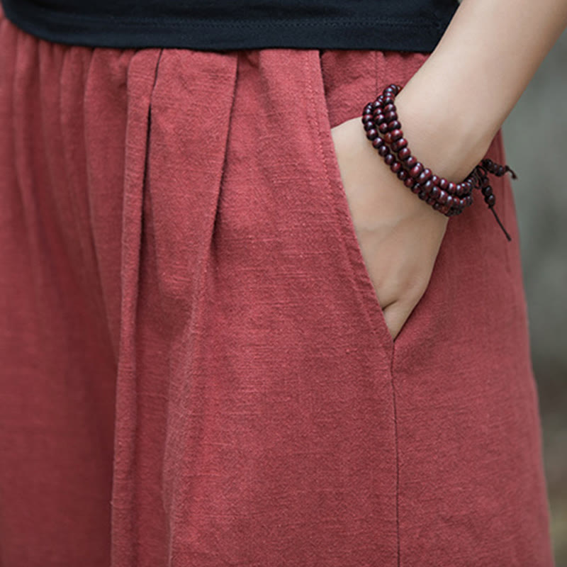 Buddha Stones Retro Wide Leg Pants Casual Women's Yoga Pants With Pockets - image 26