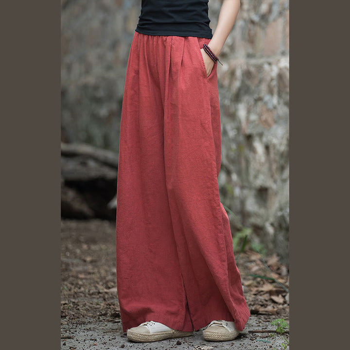 Buddha Stones Retro Wide Leg Pants Casual Women's Yoga Pants With Pockets - image 27
