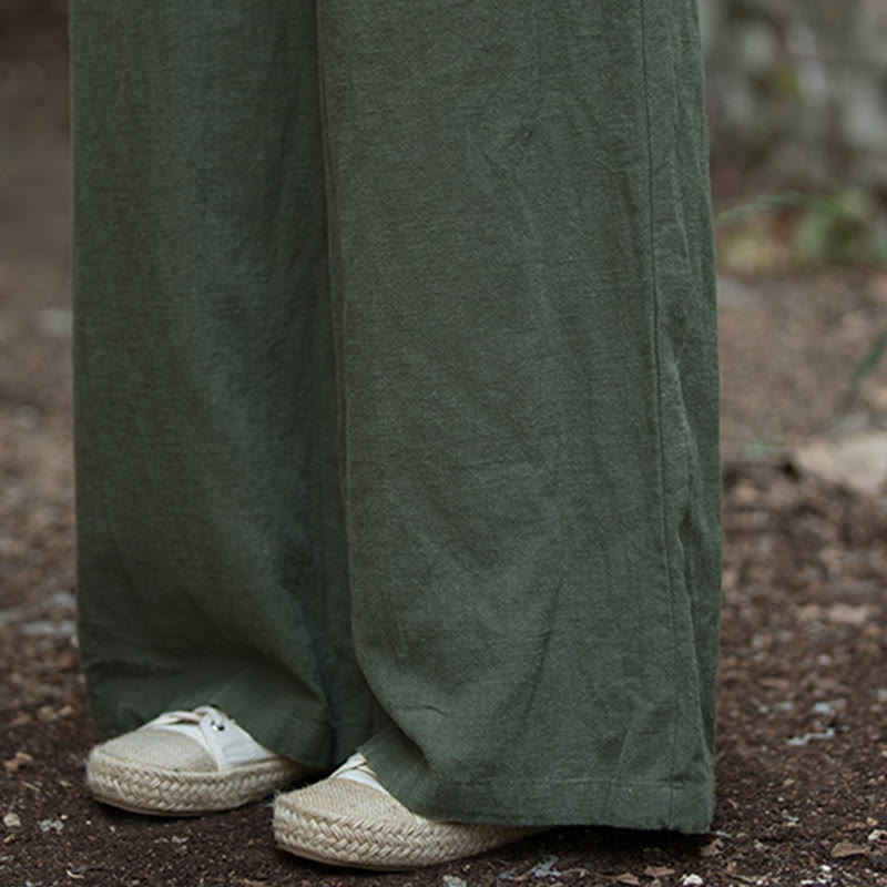 Buddha Stones Retro Wide Leg Pants Casual Women's Yoga Pants With Pockets - image 35