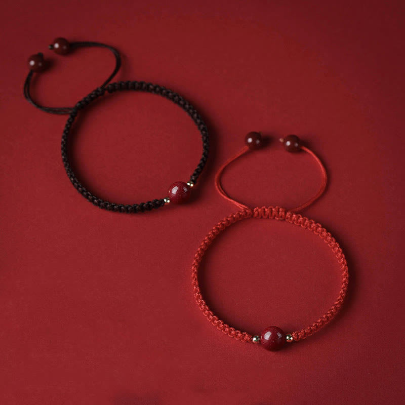Buddha Stones Lucky Cinnabar Bead Blessing Red String Bracelet - image 12