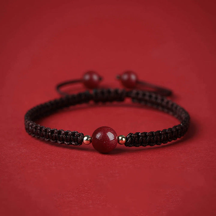Buddha Stones Lucky Cinnabar Bead Blessing Red String Bracelet - Coffee(Wrist Circumference 14-18cm) - image 15
