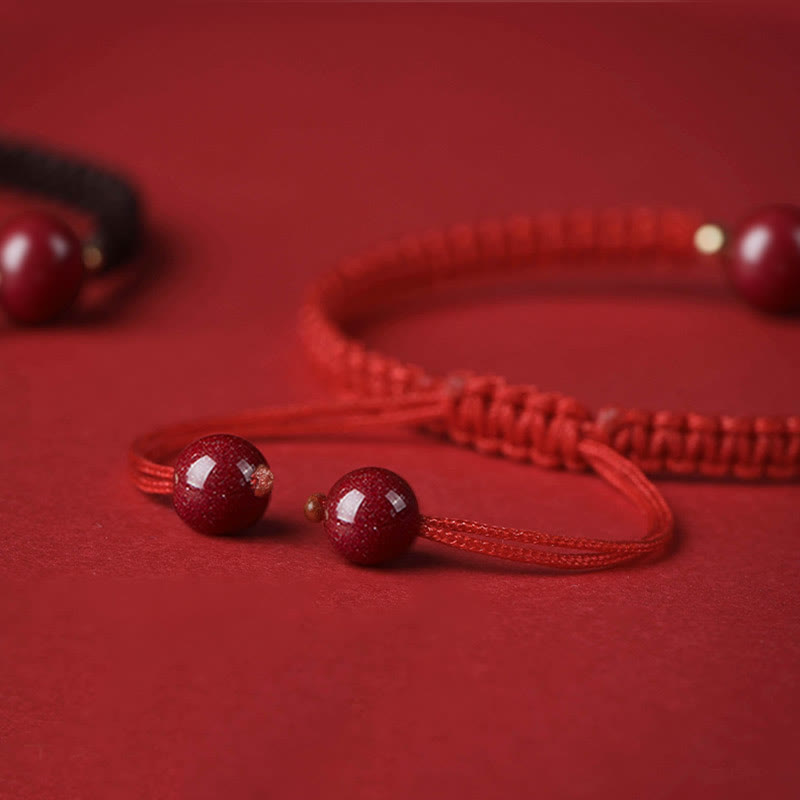 Buddha Stones Lucky Cinnabar Bead Blessing Red String Bracelet - image 5