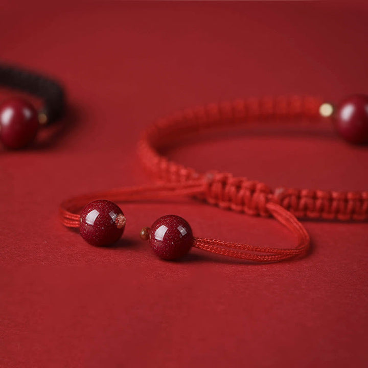 Buddha Stones Lucky Cinnabar Bead Blessing Red String Bracelet - image 5