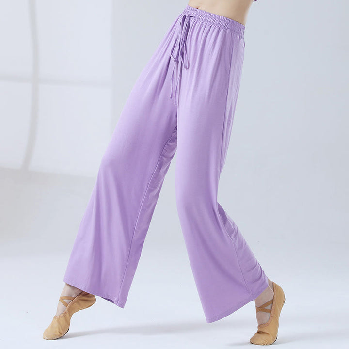 Buddha Stones Loose Modal Drawstring Wide Leg Pants For Yoga Dance - Violet - US12，UK/AU16，EU44 (3XL) - image 3