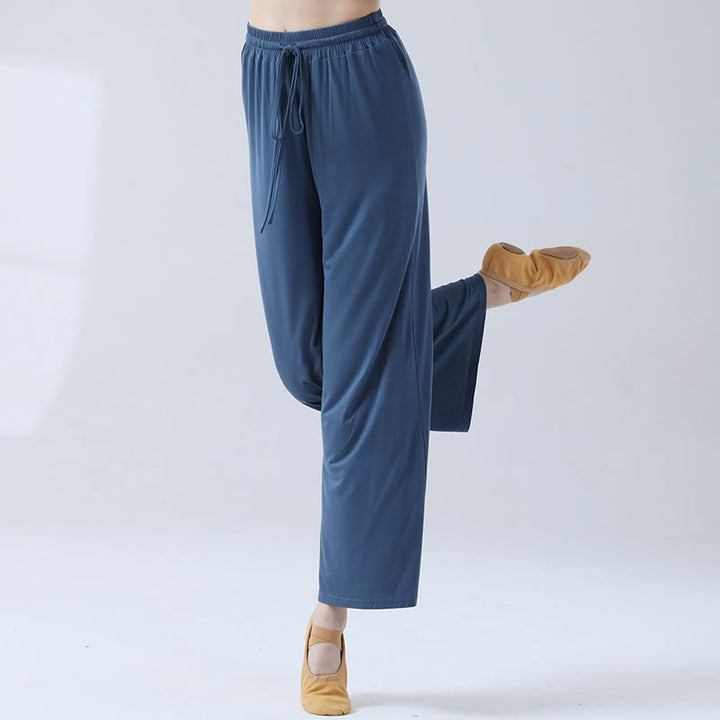 Buddha Stones Loose Modal Drawstring Wide Leg Pants For Yoga Dance - Royalblue - US12，UK/AU16，EU44 (3XL) - image 18