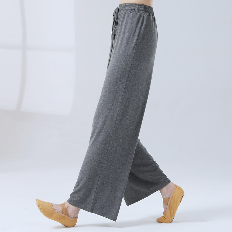 Buddha Stones Loose Modal Drawstring Wide Leg Pants For Yoga Dance - Gray - US12，UK/AU16，EU44 (3XL) - image 20